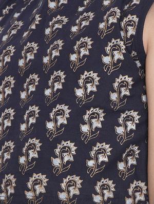 navy blue printed lehnga choli - 17120419 - Standard Image - 4