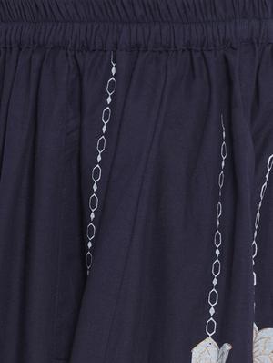 navy blue printed lehnga choli - 17120419 - Standard Image - 5