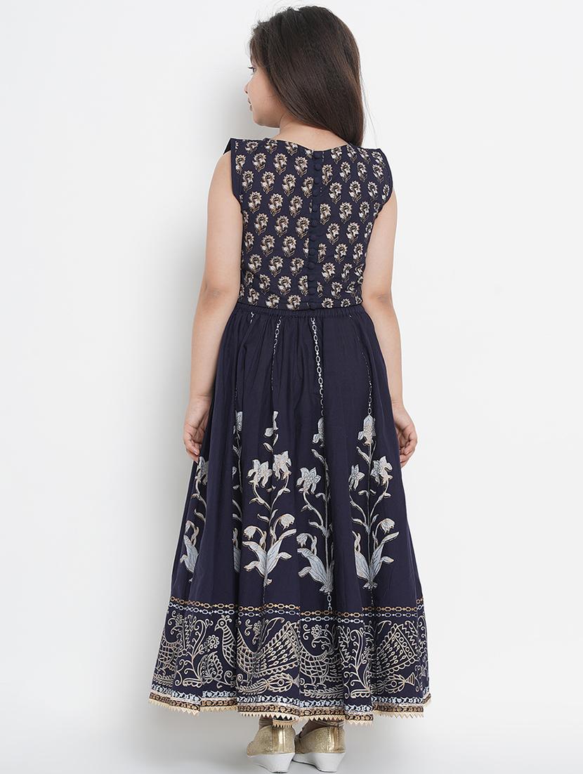 navy blue printed lehnga choli - 17120419 - Zoom Image - 3