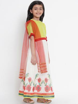 green chiffon lehnga choli - 17120422 - Standard Image - 2