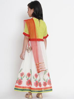 green chiffon lehnga choli - 17120422 - Standard Image - 3