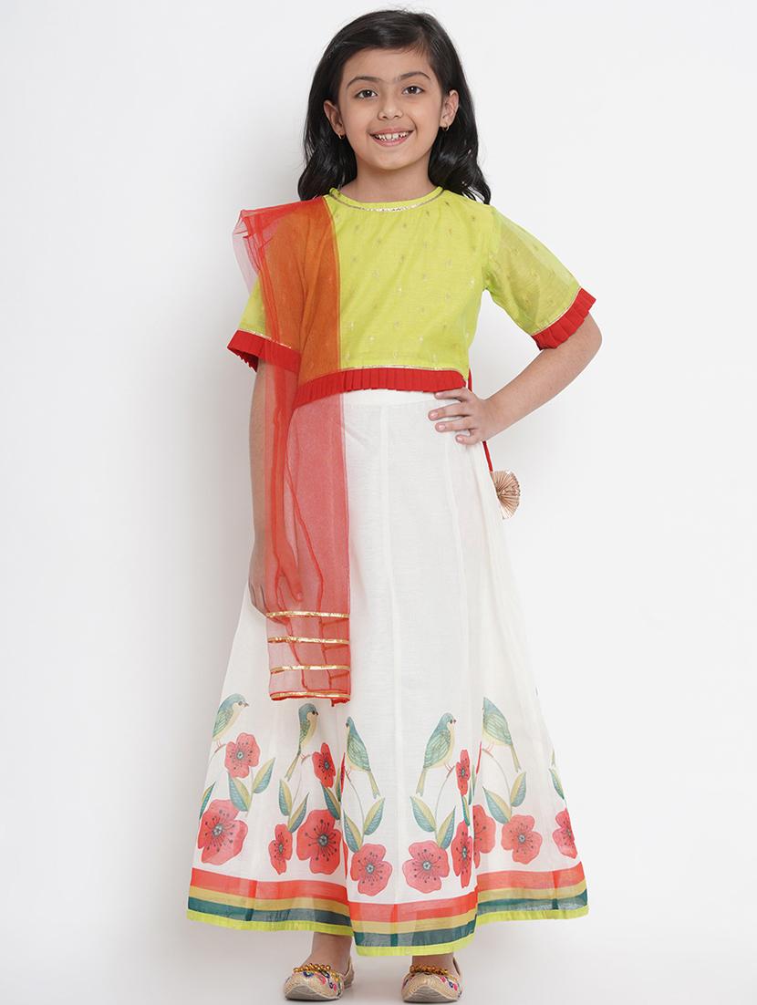 green chiffon lehnga choli - 17120422 - Zoom Image - 1