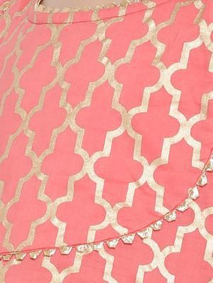 pink cotton suit set - 17120428 - Standard Image - 4