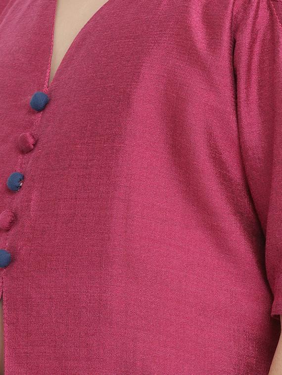 pink silk blend suit set - 17120430 - Zoom Image - 4