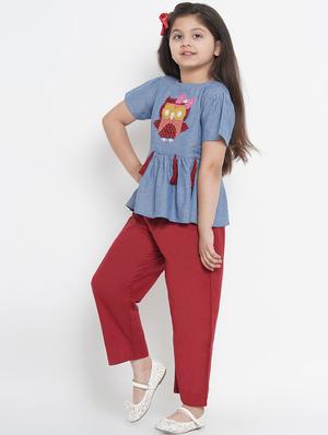 blue cotton suit set - 17120431 - Standard Image - 2