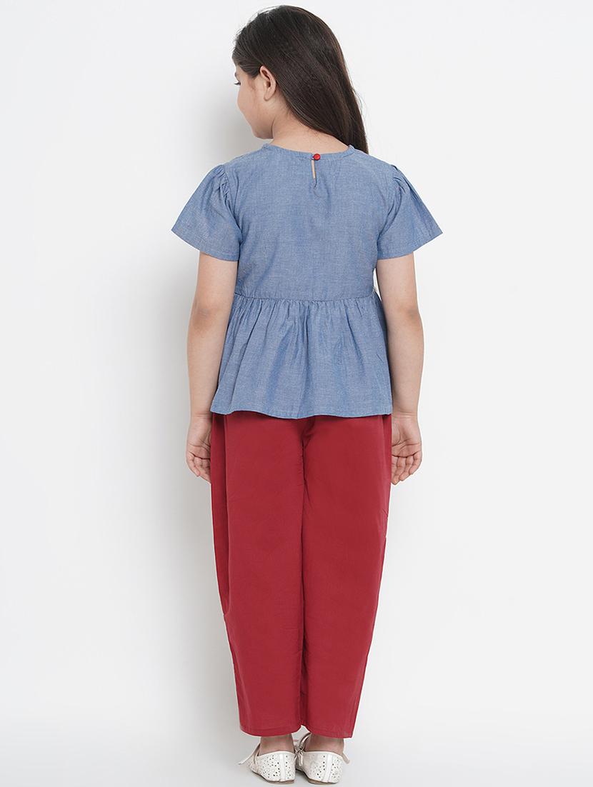 blue cotton suit set - 17120431 - Zoom Image - 3