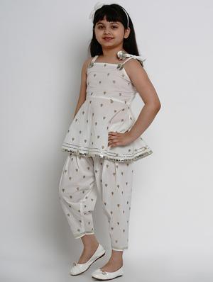 white cotton suit set - 17120435 - Standard Image - 2