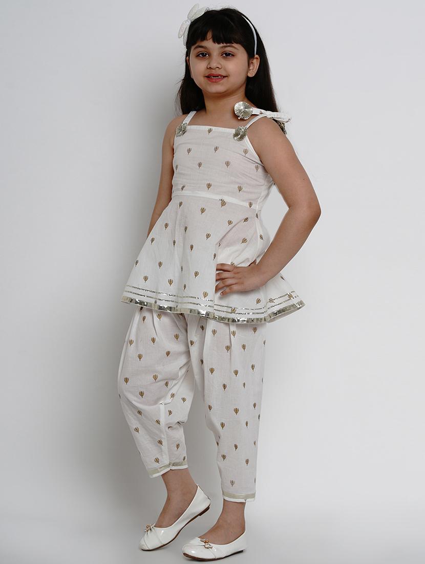 white cotton suit set - 17120435 - Zoom Image - 2