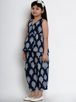 blue cotton suit set - 17120439 - Standard Image - 2