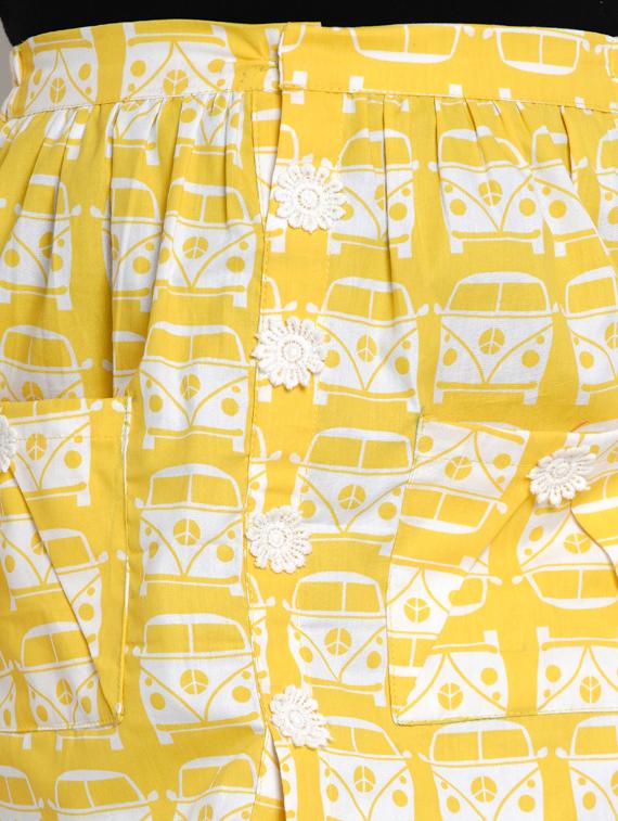 yellow cotton pencil skirt - 17120443 - Zoom Image - 5