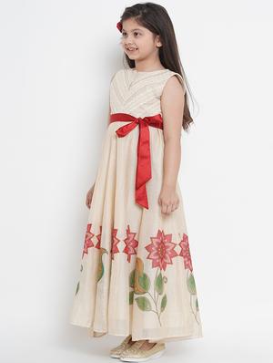 beige cotton blend frock - 17120449 - Standard Image - 2