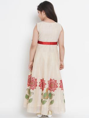 beige cotton blend frock - 17120449 - Standard Image - 3