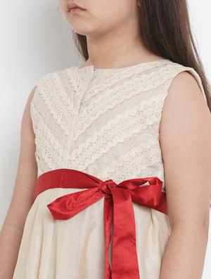 beige cotton blend frock - 17120449 - Standard Image - 4