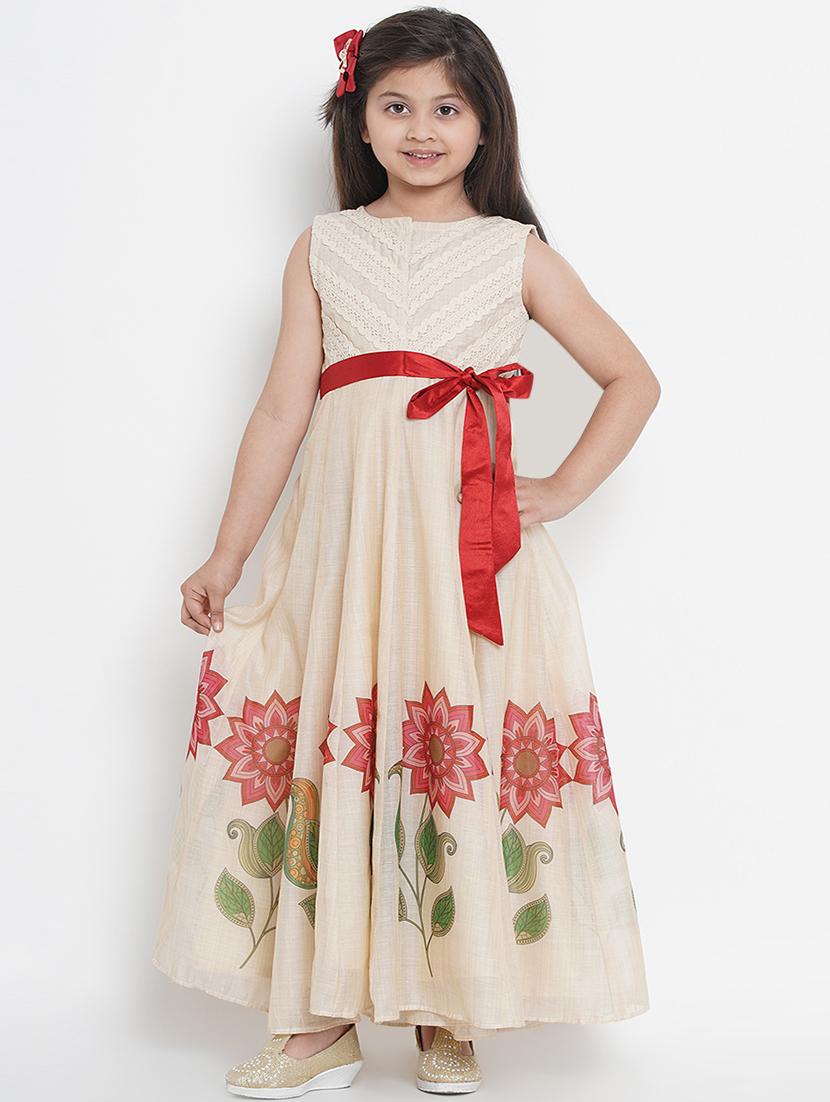 beige cotton blend frock - 17120449 - Zoom Image - 1