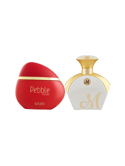 maryaj pebble shine edp perfume 100ml for women and maryaj m white for her edp perfume 90ml for women + 2 parfum testers free - 17121186 - Standard Image - 1