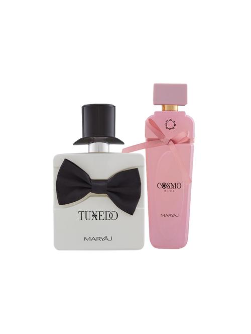 maryaj tuxedo edp spicy 100ml for men and maryaj cosmo girl edp powdery 100ml for women+ 2 parfum testers free - 17121519 - Standard Image - 1