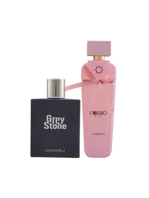 maryaj grey stone edp aromatic 100ml for men and maryaj cosmo girl edp powdery 100ml for women+ 2 parfum testers free - 17121528 - Standard Image - 1
