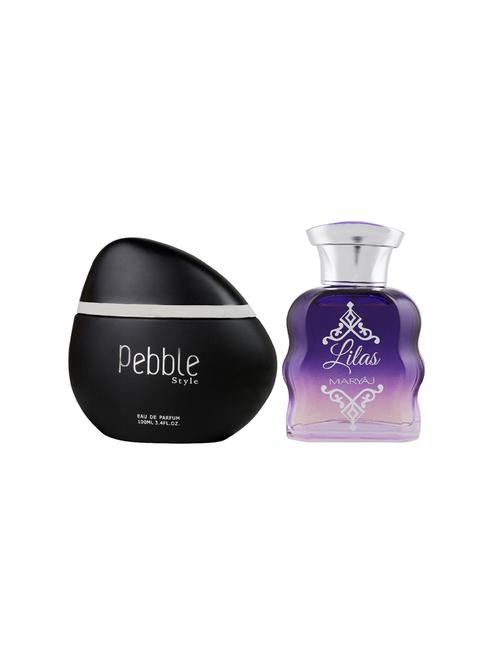 maryaj pebble style edp spicy 100ml for men and maryaj lilas edp 100ml for women + 2 parfum testers free - 17121690 - Standard Image - 1