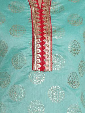 green raw silk straight kurti - 17122855 - Standard Image - 5