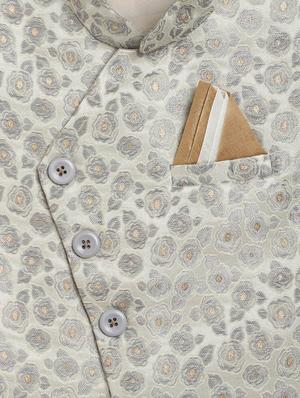 grey silk blend waistcoat - 17122860 - Standard Image - 3