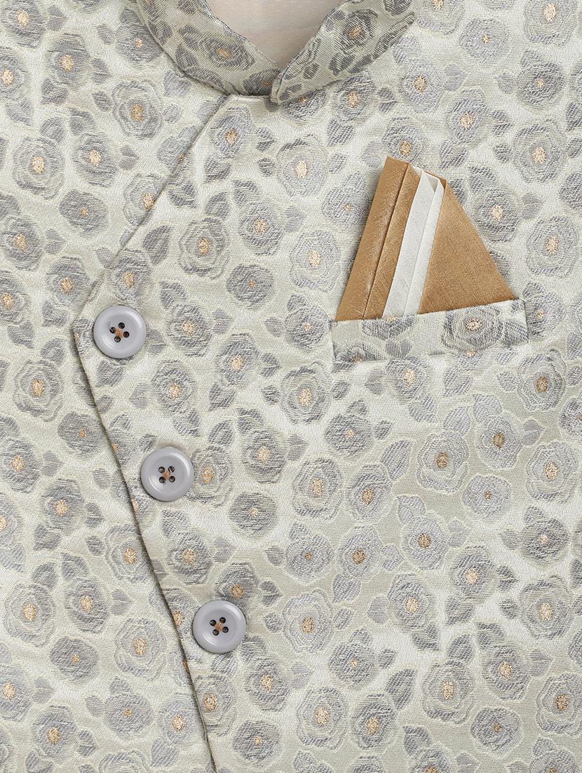 grey silk blend waistcoat - 17122860 - Zoom Image - 3