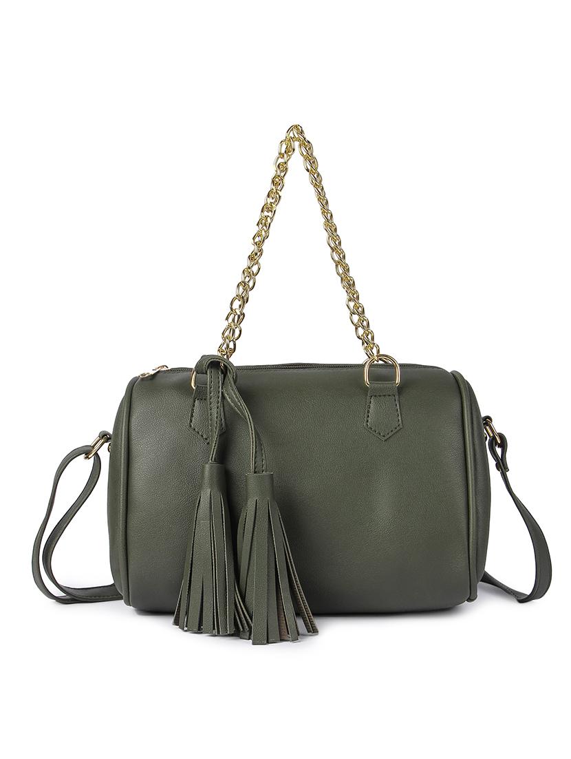 green leatherette combo handbag - 17123697 - Zoom Image - 2