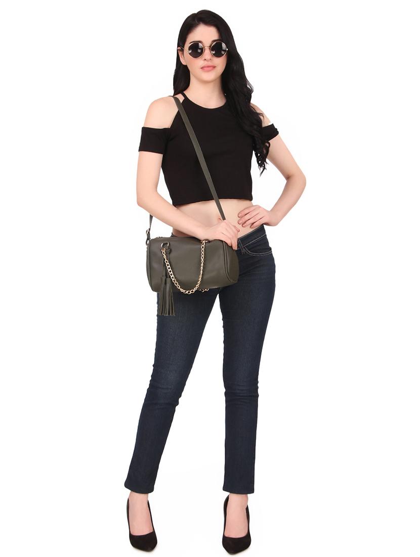 green leatherette combo handbag - 17123697 - Zoom Image - 6