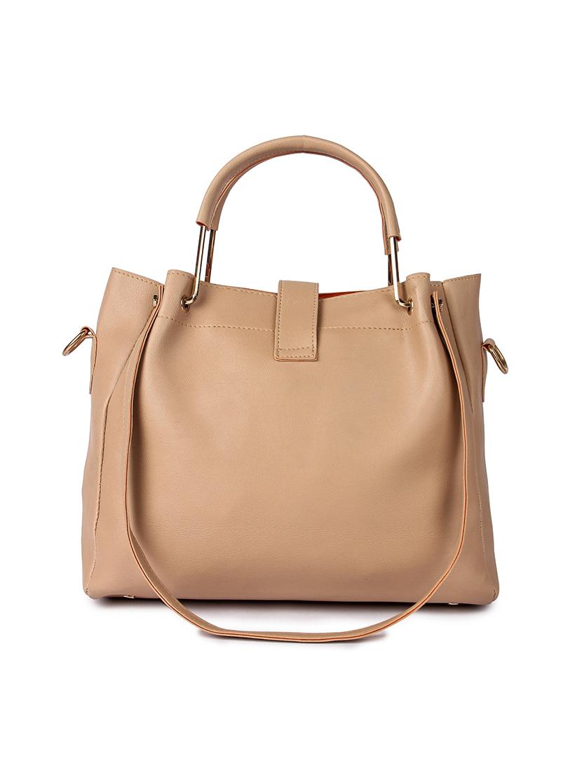 beige leatherette (pu) combo handbag - 17123699 - Zoom Image - 3