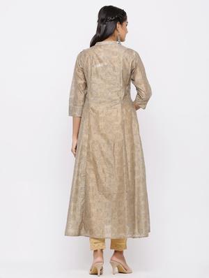 block print anarkali kurta - 17123928 - Standard Image - 3
