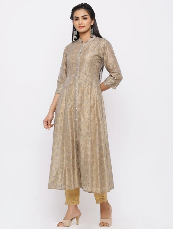 block print anarkali kurta - 17123928 - Zoom Image - 2