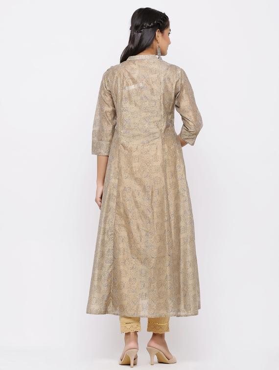 block print anarkali kurta - 17123928 - Zoom Image - 3