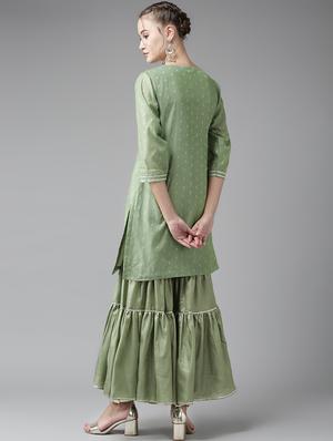 self design kurta sharara set - 17124193 - Standard Image - 3