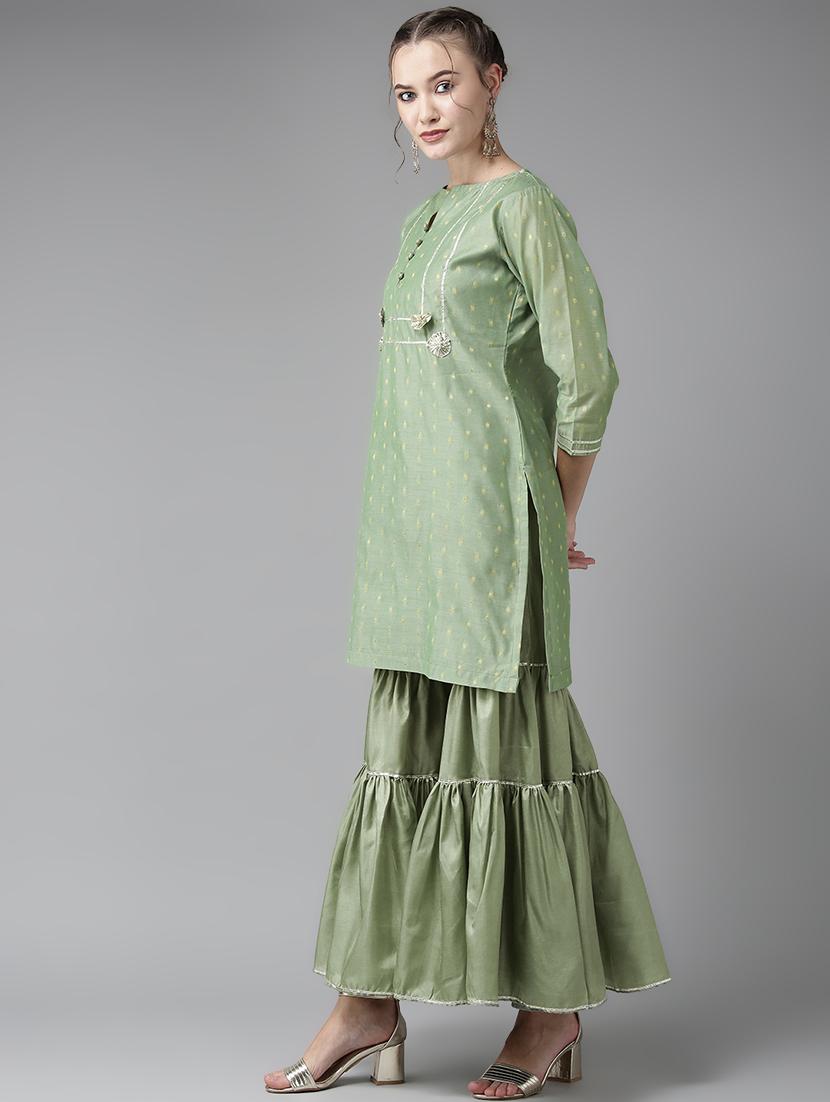 self design kurta sharara set - 17124193 - Zoom Image - 2