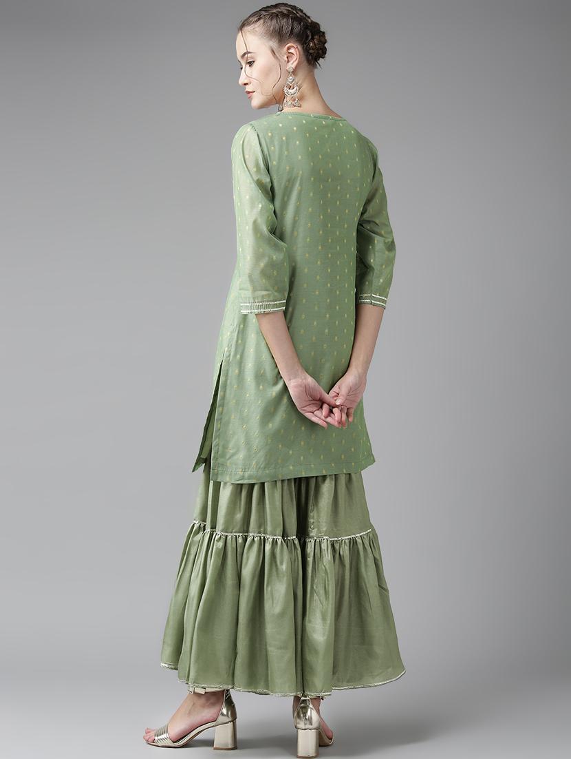 self design kurta sharara set - 17124193 - Zoom Image - 3