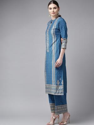 block pint kurta palazzo set - 17124194 - Standard Image - 2