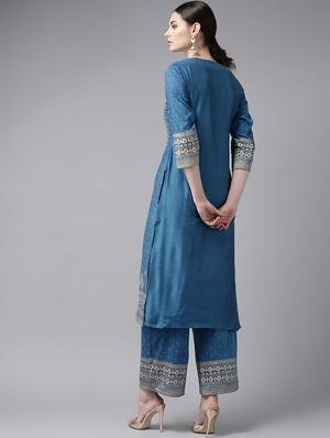 block pint kurta palazzo set - 17124194 - Standard Image - 3
