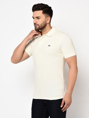 off white solid polo t-shirt - 17124432 - Standard Image - 2