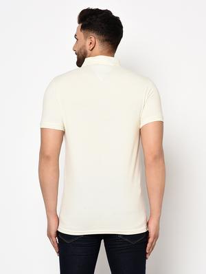 off white solid polo t-shirt - 17124432 - Standard Image - 3