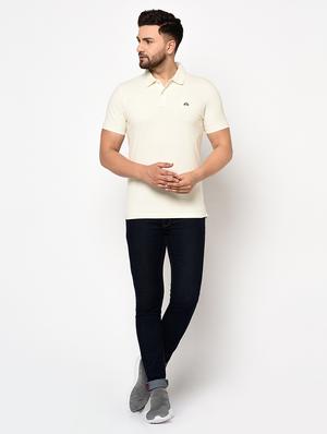 off white solid polo t-shirt - 17124432 - Standard Image - 4