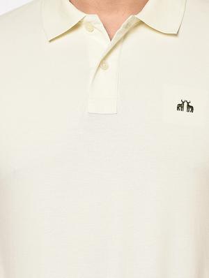 off white solid polo t-shirt - 17124432 - Standard Image - 5