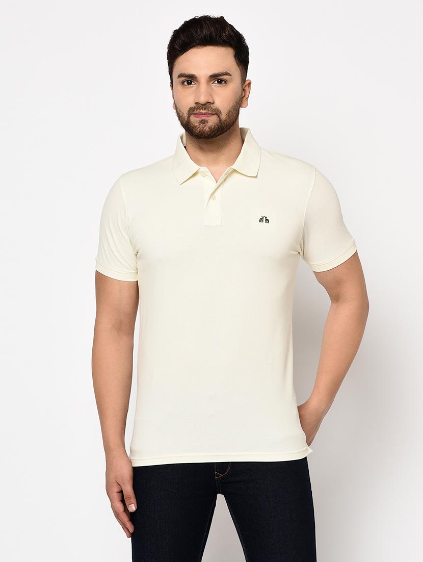 off white solid polo t-shirt - 17124432 - Zoom Image - 1