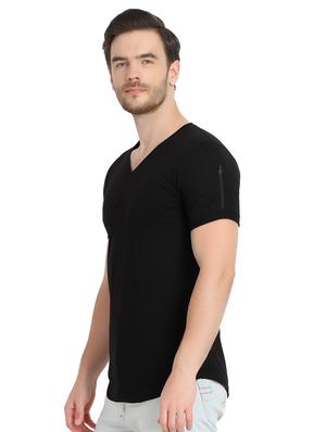 black solid t-shirt - 17124617 - Standard Image - 2