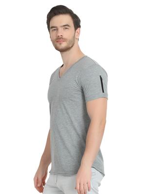 grey solid t-shirt - 17124618 - Standard Image - 2