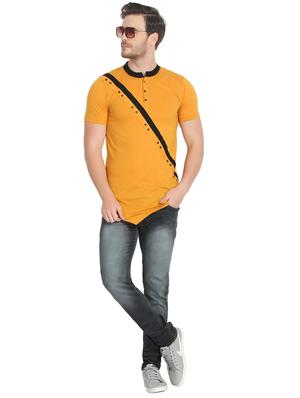 yellow solid asymmetric t-shirt - 17124620 - Standard Image - 4