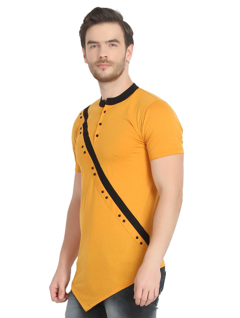 yellow solid asymmetric t-shirt - 17124620 - Zoom Image - 2