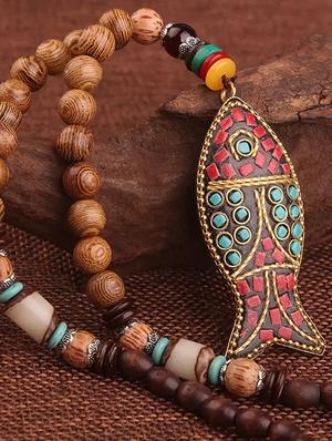 multi colored terracotta necklace - 17124726 - Standard Image - 2