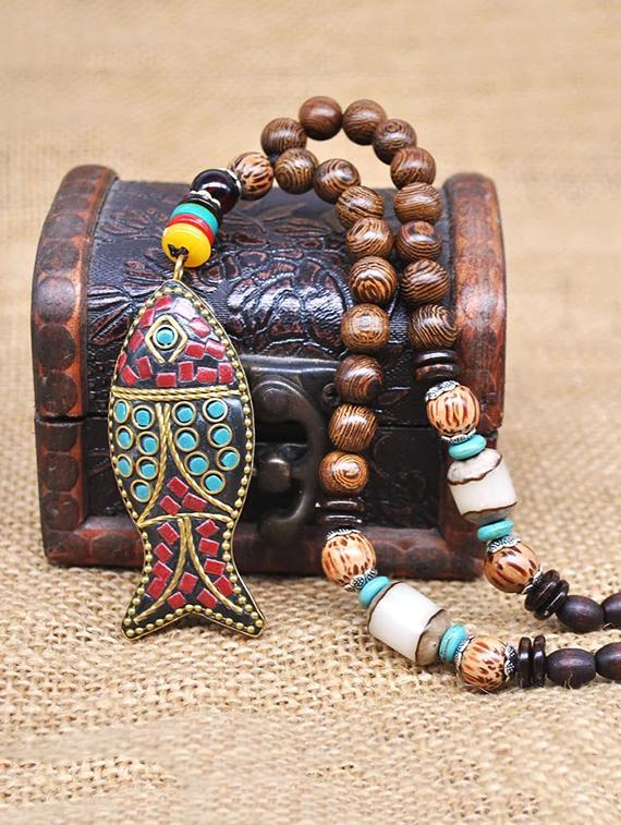 multi colored terracotta necklace - 17124726 - Zoom Image - 1