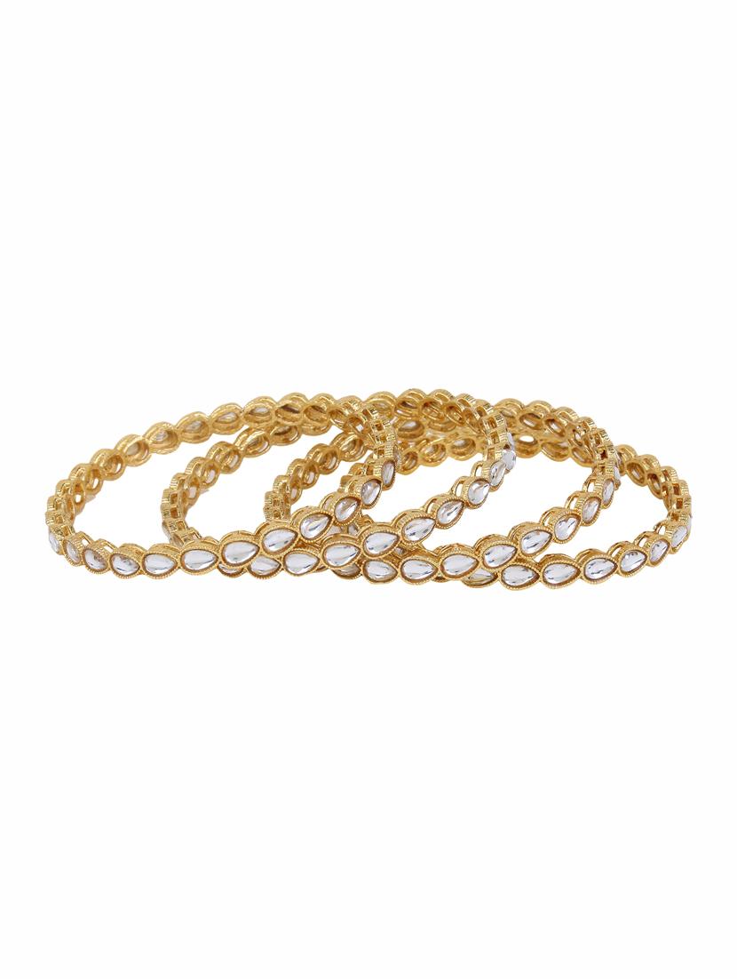 gold tone metal stone bangle - 17124780 - Zoom Image - 2