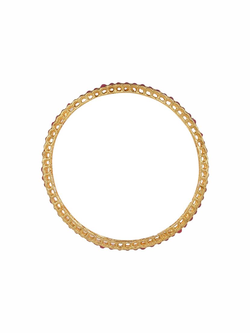 pink gold tone metal stone bangle - 17124782 - Zoom Image - 3
