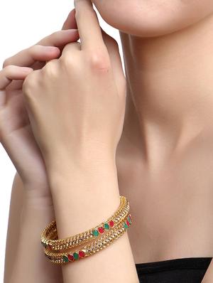 multi colored metal bangle - 17124788 - Standard Image - 3